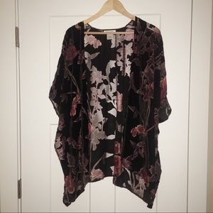 Francesca’s Velvet Floral Burnout Kimono